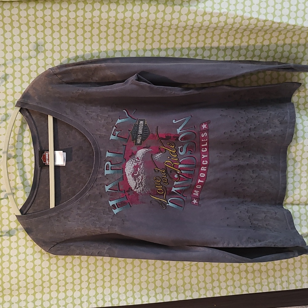Harley Davidson Women's long sleeve, scoop neck,
